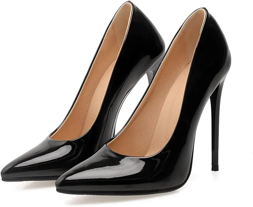 Women's Men's Pointed Toe High Hell Plus Size Slip On Stiletto Wedding Party Dress Pumps Shoes