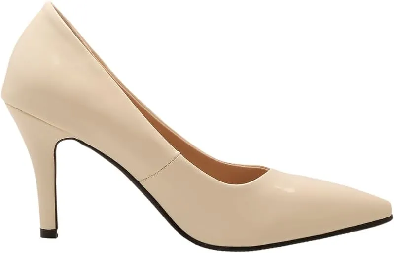 Women's Men's Pointed Toe Mid Heel Plus Size Slip On Wedding Dress Pumps Shoes