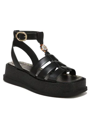 Women's Naima Platform Gladiator Sandal In Black Leather