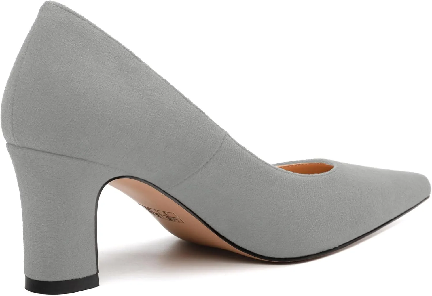 Women's Pumps, Pointed Closed Toe Fashion Chunky Heels, Slip On Mid Heel Shoes for Women