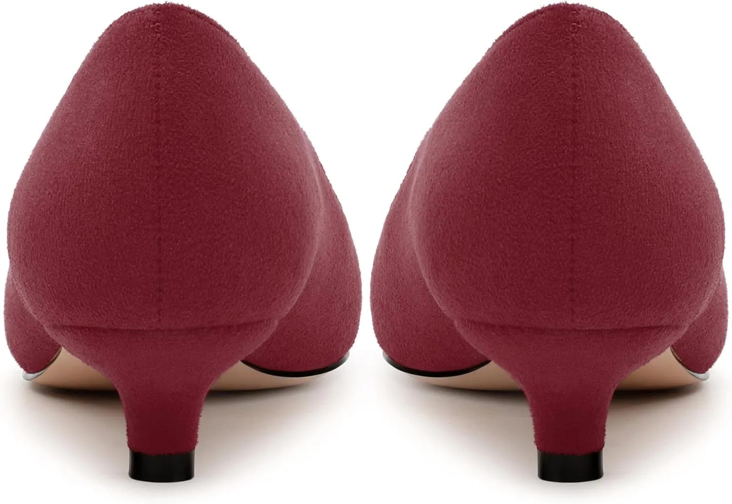 Women's Pumps, Pointed Toe Kitten Heels, Fashion Suede Slip on High Heels for Women 1.3 Inch