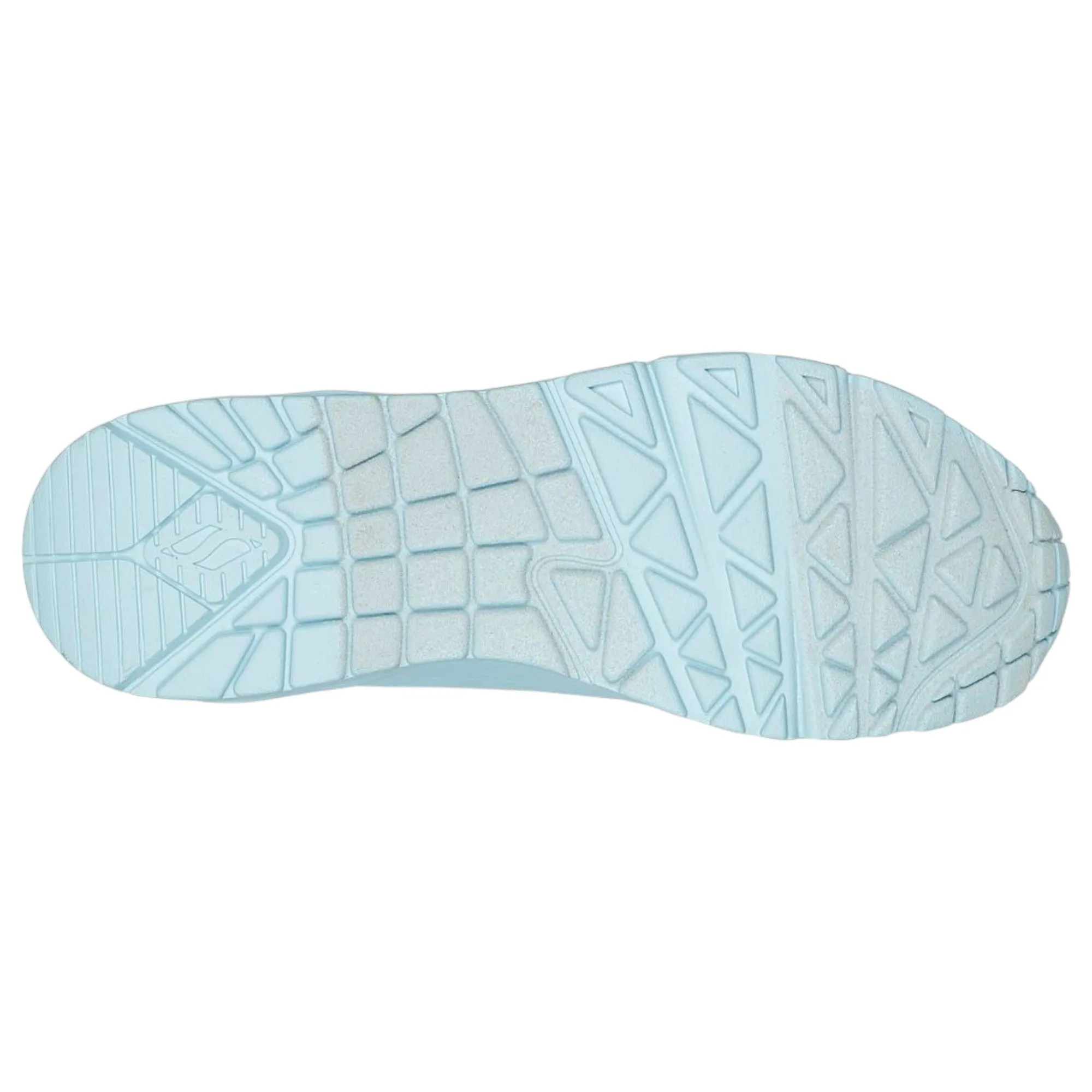 Womens Skechers Uno - Stand On Air Light Blue Lace Up Sneaker Shoes