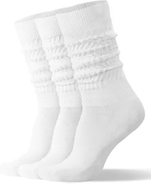 Womens Slouch Scrunch Socks Retro Knee High Soft Stack Chunky Cozy Boot Socks For Women Size 6-11