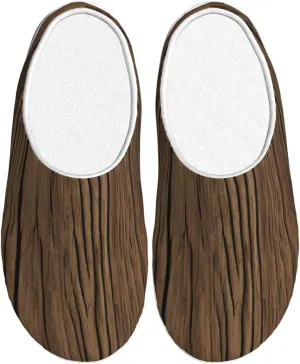 Wood Grain Print Versatile Use Anti Pilling Washable Slippers for Women Men Cozy Stylish shoes