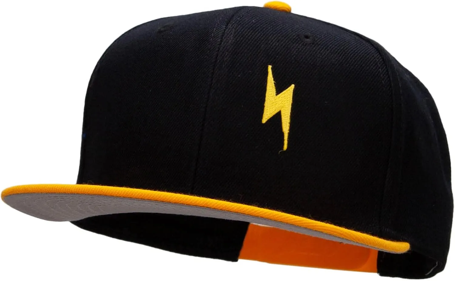 Yellow Lighting Bolt Patched Wool Blend Pro Style 2 Tone Snapback