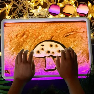 Yichushisu Light Box for Kids | Light Table Toys | Light Up Sensory Table | Light Table Manipulatives | Kids Light Table | Sand Painting Kit | 16" LED Light Box 3 Modes(Purple)
