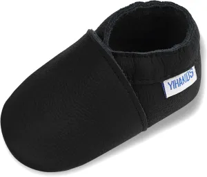 YIHAKIDS Baby Leather Shoes Soft Sole First Walking Moccasins Infants Toddler Boys Girls Crawling Slippers Slip-on Shoes Solid Color Shoes