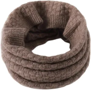 ZX-824 Men's/Women's 100% Cashmere Knit Scarf, Cold Protection, Winter, Warm, Cylindrical Neck Warmer